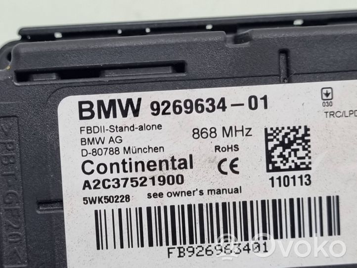 BMW 3 F30 F35 F31 Centralina/modulo allarme 9269634