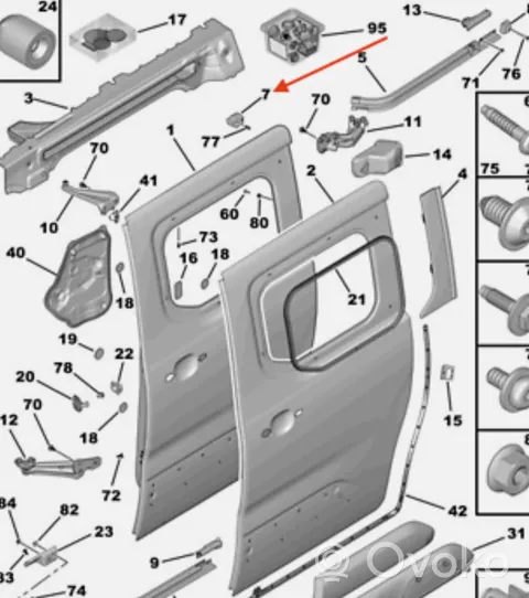 Citroen Berlingo Cerniera finecorsa del portellone scorrevole 9820967380