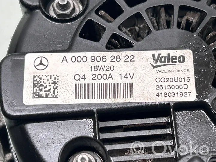 Mercedes-Benz GLC X253 C253 Generator/alternator A0009062822