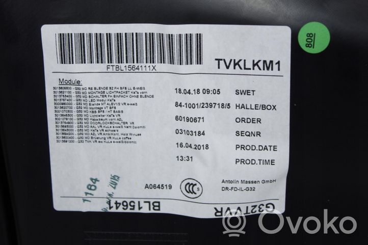 BMW 6 G32 Gran Turismo Garniture de panneau carte de porte avant 6994140
