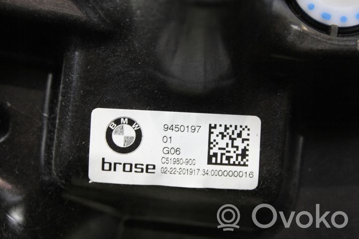 BMW X6 G06 Meccanismo di sollevamento del finestrino posteriore senza motorino 9450197