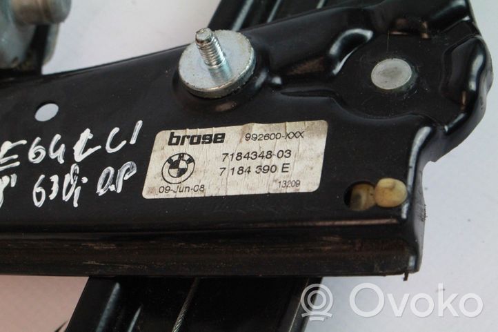 BMW 6 E63 E64 Elektryczny podnośnik szyby drzwi 7184348