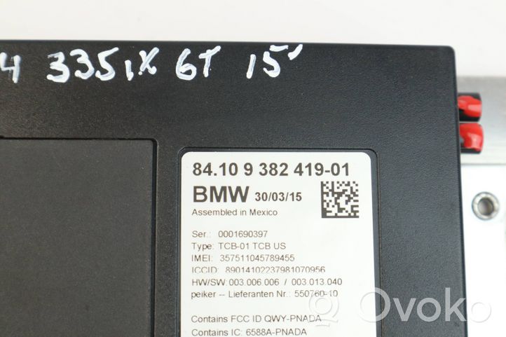 BMW 3 GT F34 Bluetooth control unit module 9382419