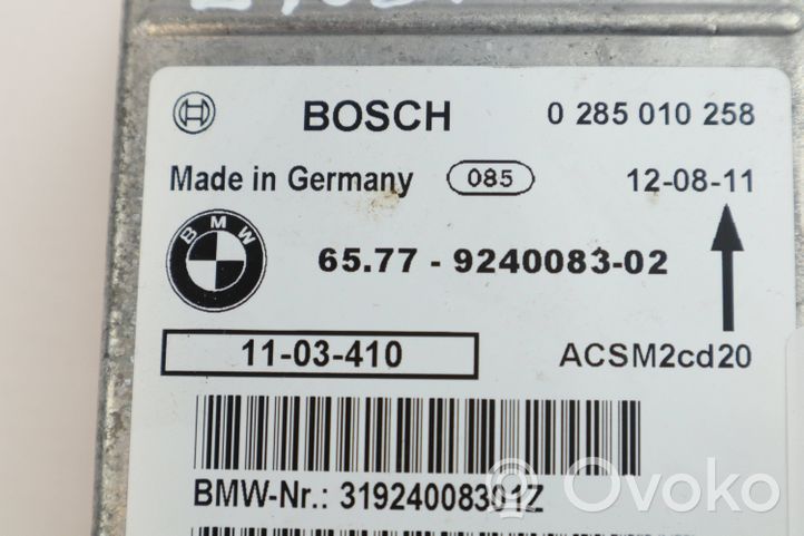 BMW X5M E70 Unidad de control/módulo del Airbag 9240083
