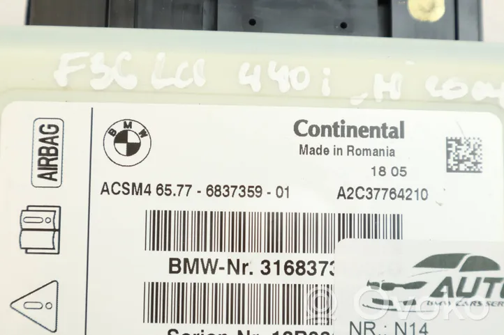 BMW 4 F36 Gran coupe Centralina/modulo airbag 6837359