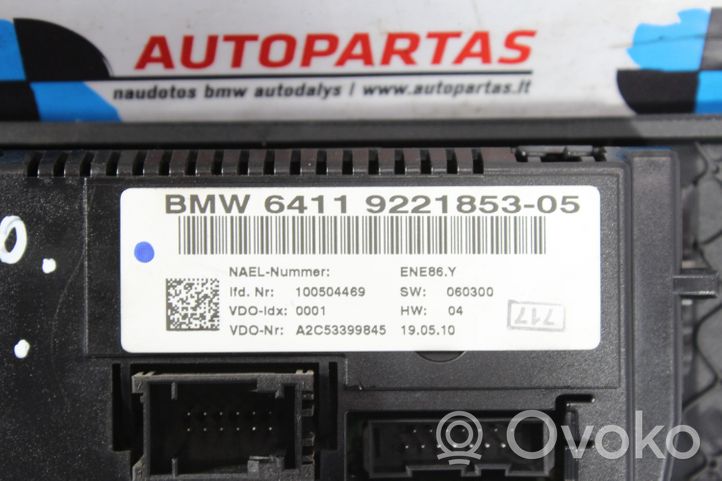 BMW 3 E90 E91 Ilmastoinnin ohjainlaite 922185305