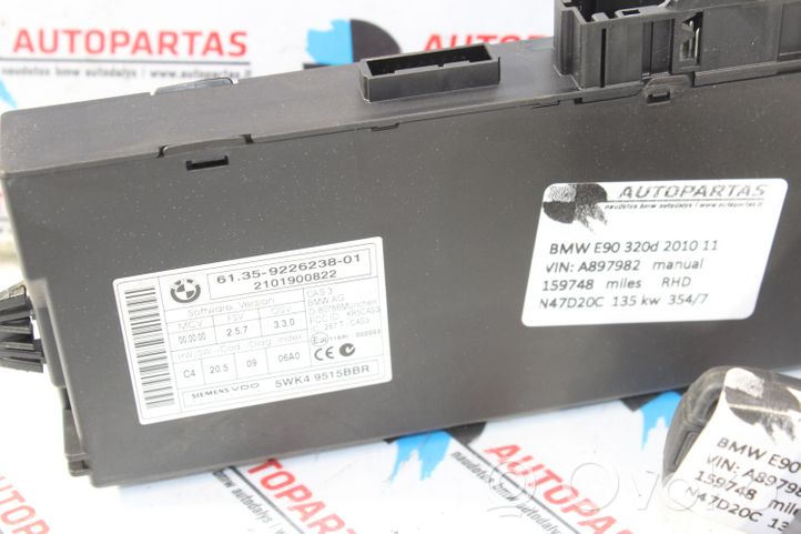 BMW 3 E90 E91 Kit centralina motore ECU e serratura 8512291