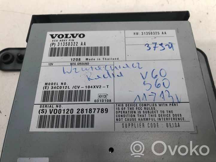 Volvo S60 Unità principale autoradio/CD/DVD/GPS 31350322