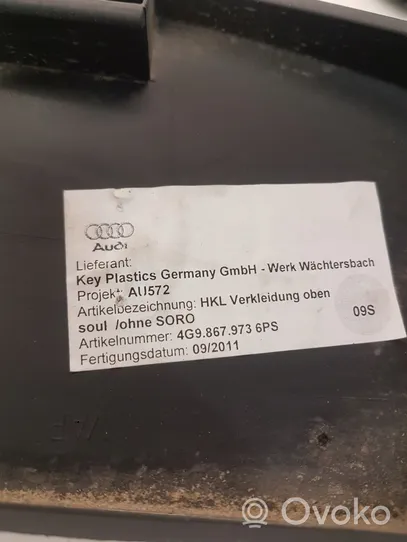 Audi A6 S6 C7 4G Takaluukun/tavaratilan ylempi verhoilu 4G9867973