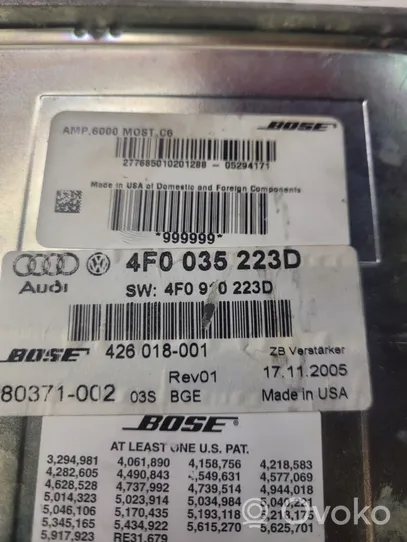 Audi A6 S6 C6 4F Garso stiprintuvas 4F0035223D