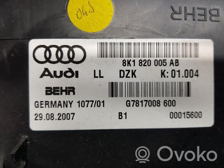 Audi S5 Facelift Sisälämmityksen ilmastoinnin korin kokoonpano 8K1820005AB