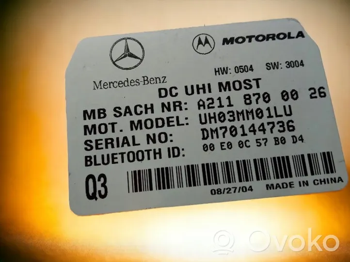 Mercedes-Benz CLS C219 Moottorin ohjainlaite/moduuli 2118700026
