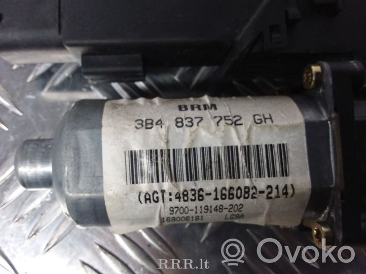 Volkswagen PASSAT B5 Silniczek podnośnika szyby drzwi przednich 3B4837752GH