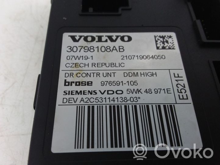 Volvo C30 Unité de commande module de porte 30798108AB