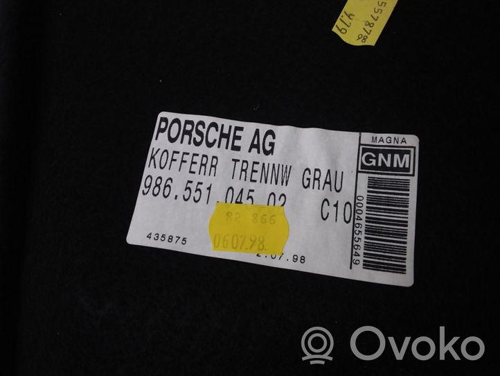 Porsche Boxster 986 Tappetino di rivestimento del bagagliaio/baule 98655104502