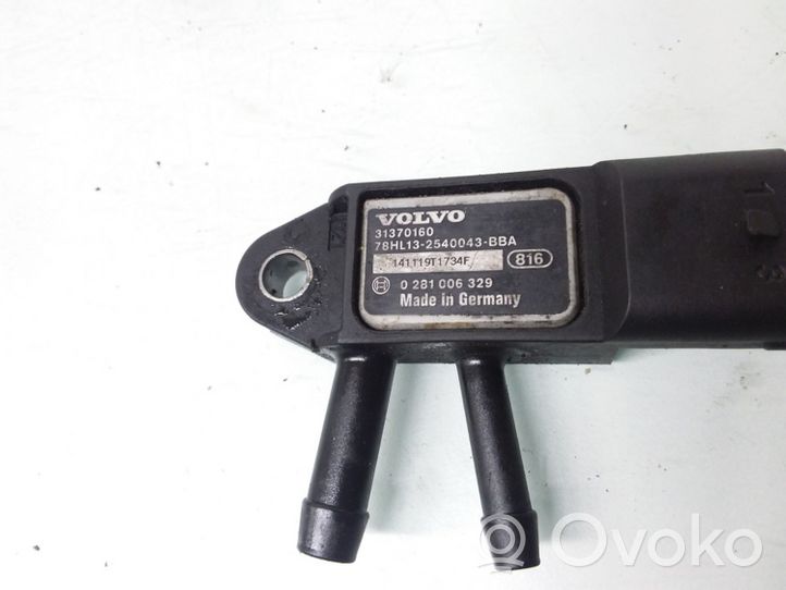 Volvo V60 Capteur de pression des gaz d'échappement 31370160