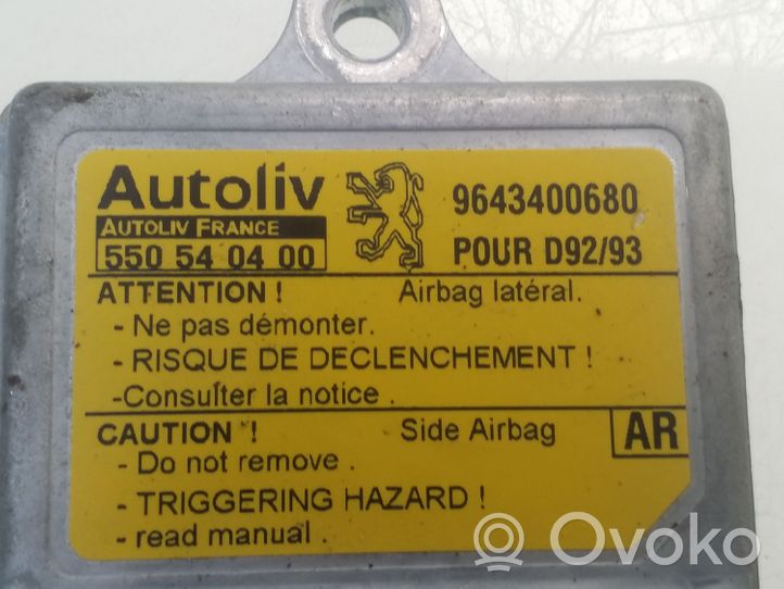 Peugeot 406 Sensore d’urto/d'impatto apertura airbag 9643400680