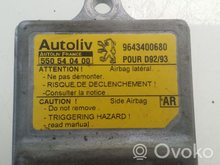 Peugeot 406 Sensore d’urto/d'impatto apertura airbag 9643400680