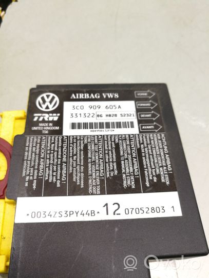 Volkswagen PASSAT B6 Airbag control unit/module 3C0909605A