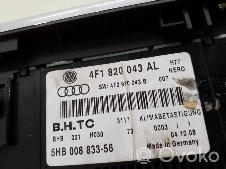 Audi A6 S6 C6 4F Unité de contrôle climatique 4F1820043AL