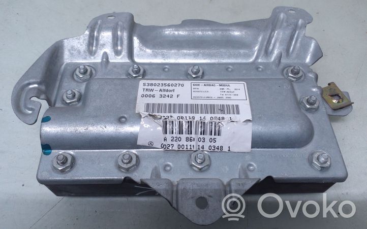 Mercedes-Benz S W220 Poduszka powietrzna Airbag drzwi przednich A2208600305