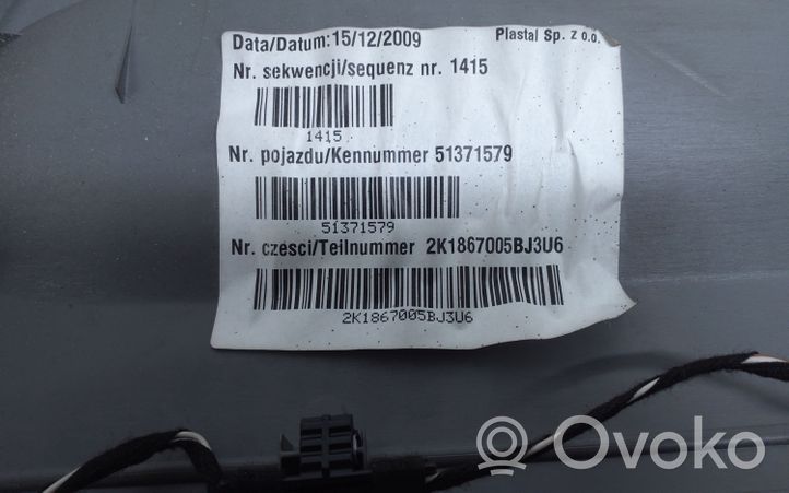 Volkswagen Caddy Garniture de panneau carte de porte avant 2K1867005BJ