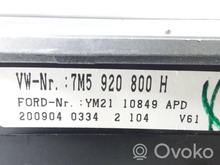 Ford Galaxy Tachimetro (quadro strumenti) 7M5920800H