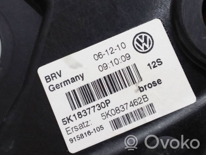 Volkswagen Golf VI Mechanizm podnoszenia szyby przedniej bez silnika 5K1837730P