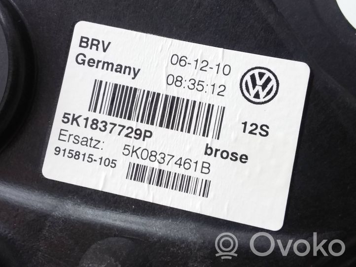 Volkswagen Golf VI Priekinis el. lango pakėlimo mechanizmas be varikliuko 5K0837461B