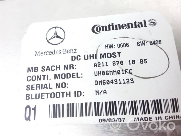 Mercedes-Benz R W251 Bluetoothin ohjainlaite/moduuli A2118701885