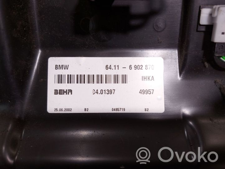 BMW 3 E46 Ventola riscaldamento/ventilatore abitacolo 64116902870