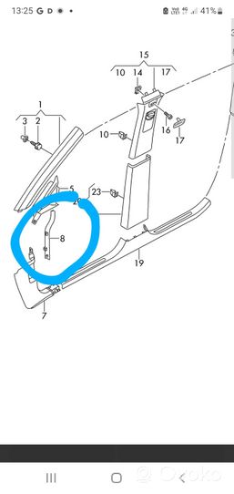 Volkswagen Touran III Boîte à gants garniture de tableau de bord 5TA86822482V