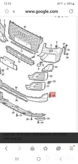 Audi Q2 - Staffa di rinforzo montaggio del paraurti anteriore 81A807823