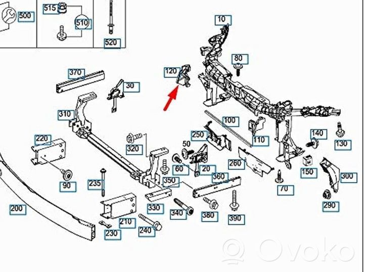 Mercedes-Benz A W176 Support, fixation radiateur A2465050830