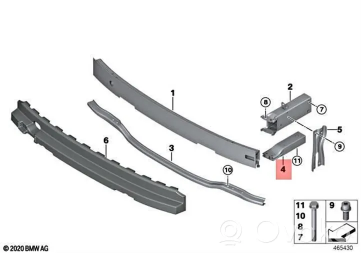 BMW i3 Smorzatore/ammortizzatore d’urto per paraurti anteriore 51117296856