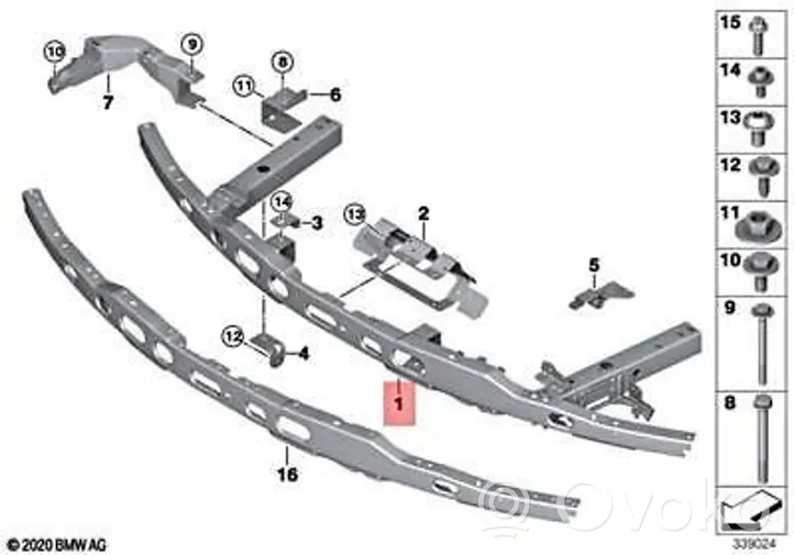 BMW i3 Travesaño de apoyo del amortiguador trasero 51647397655