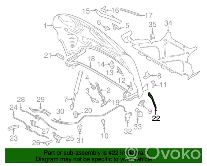 Porsche Macan Isolante termico/insonorizzante vano motore/cofano 95B823722A