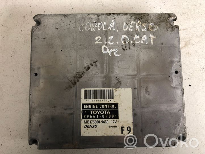 Toyota Corolla E120 E130 Calculateur moteur ECU 896610F091