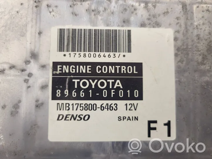 Toyota Corolla Verso E121 Calculateur moteur ECU 896610F010