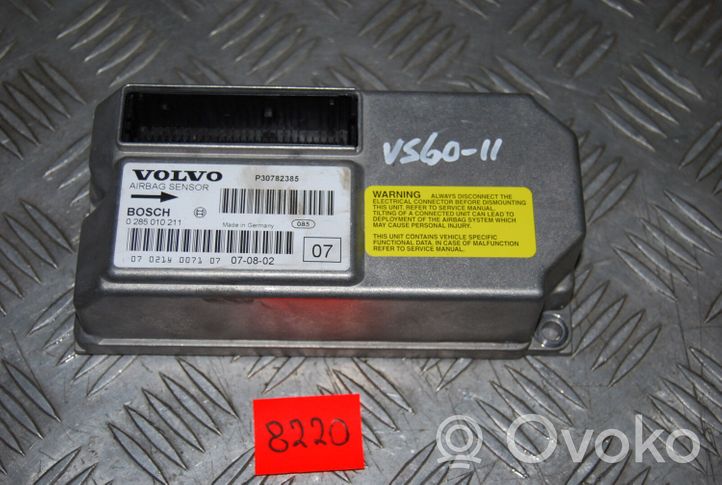 Volvo S60 Module de contrôle airbag 0285010211