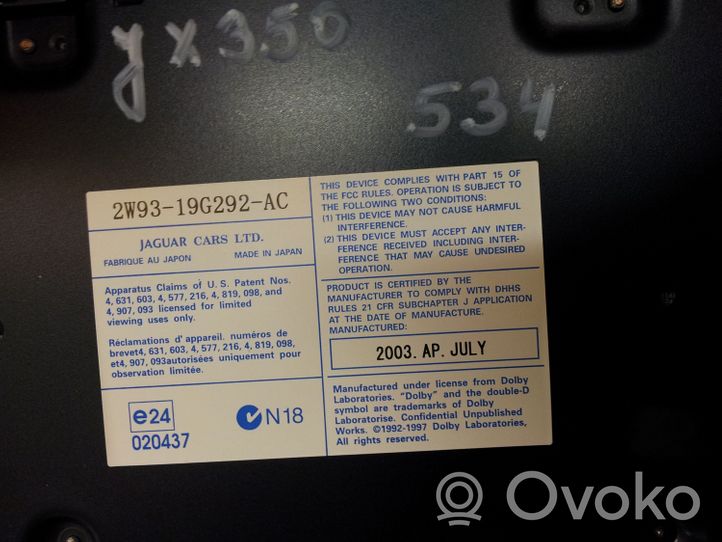 Jaguar XJ X350 Radio/CD/DVD/GPS-pääyksikkö 2W9319G292AC