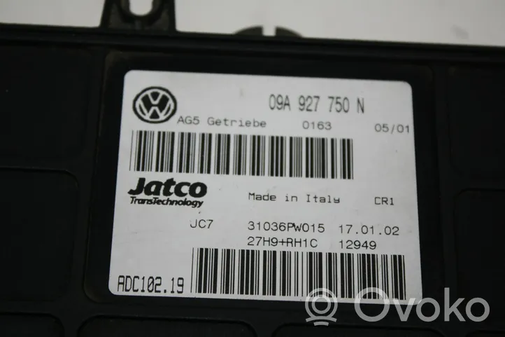Volkswagen Bora Vaihdelaatikon ohjainlaite/moduuli 09A927750N