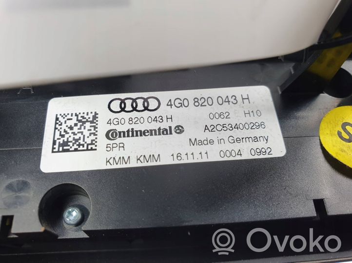 Audi A6 S6 C7 4G Console centrale, commande chauffage/clim 4G0820043H