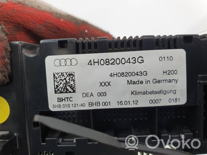 Audi A8 S8 D4 4H Panel klimatyzacji / Ogrzewania 4H0820043G