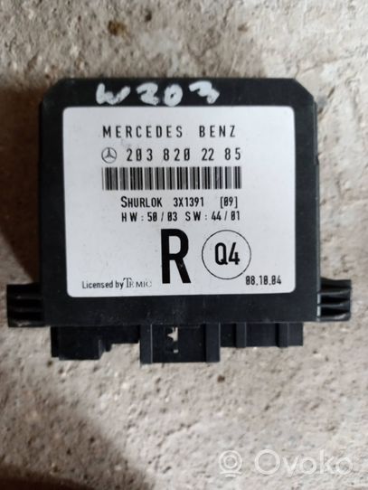 Mercedes-Benz C W203 Unité de commande module de porte a2038202285