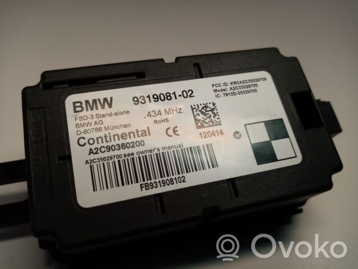 BMW 4 F32 F33 Module de pression des pneus 9319081