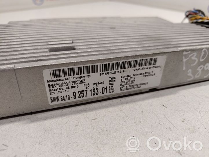 BMW 3 F30 F35 F31 Puhelimen käyttöyksikkö/-moduuli 9257153