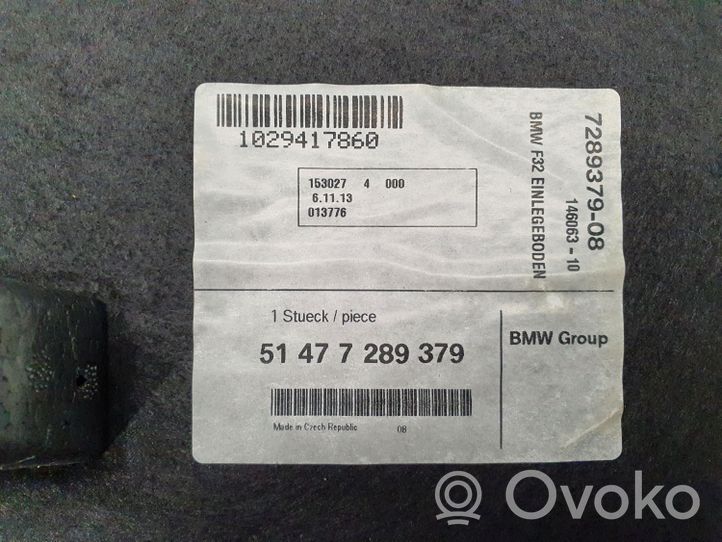 BMW 4 F32 F33 Doublure de coffre arrière, tapis de sol 7289379