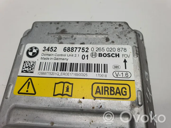 BMW 3 F30 F35 F31 Module de contrôle airbag 6887752