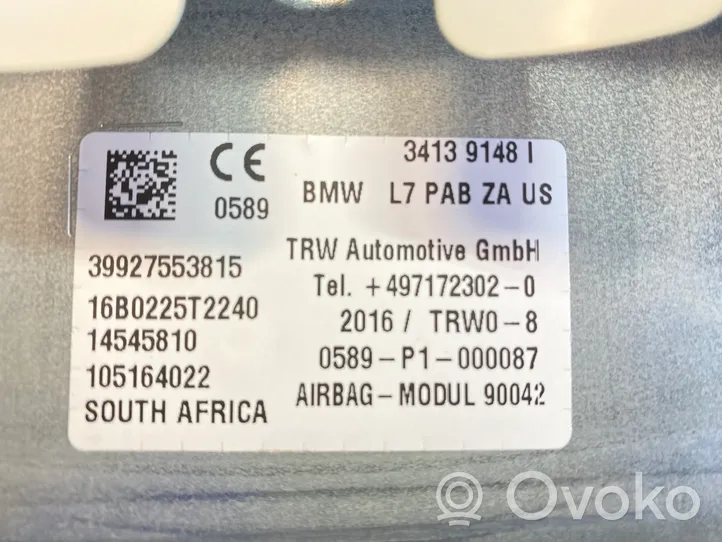 BMW 3 F30 F35 F31 Poduszka powietrzna Airbag pasażera 34139148